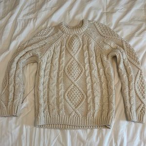 Zara Kids White Cable Knit Sweater